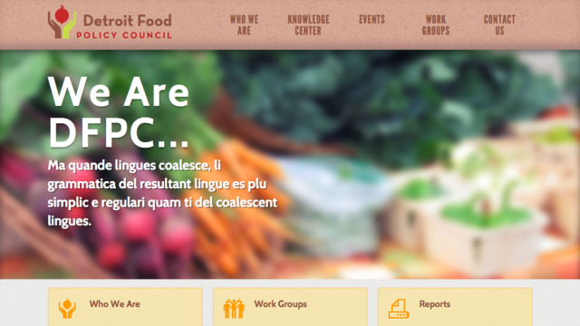 Detroit Food Policy Website Design and New Logo